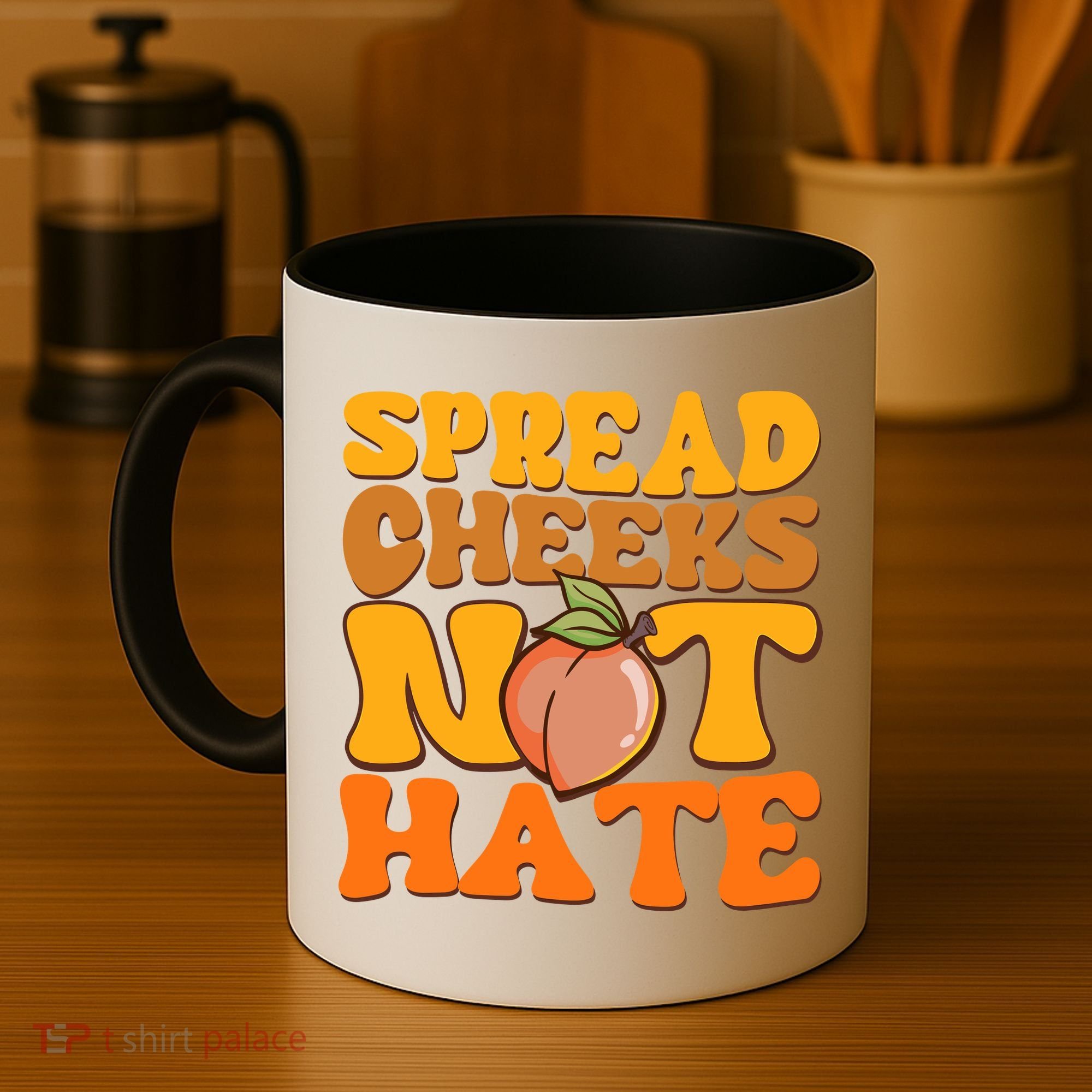 Spread Cheeks Not Hate Fitness Workout Funny Gym Coffee Mug