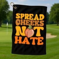 Spread Cheeks Not Hate Fitness Workout Funny Gym Golf Towel thumb 1
