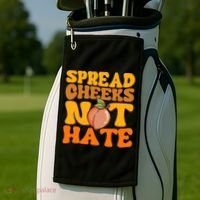 Spread Cheeks Not Hate Fitness Workout Funny Gym Golf Towel thumb 2
