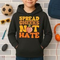 Spread Cheeks Not Hate Fitness Workout Funny Gym Kids Hoodie thumb 2