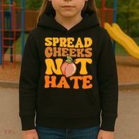Spread Cheeks Not Hate Fitness Workout Funny Gym Kids Hoodie thumb 3