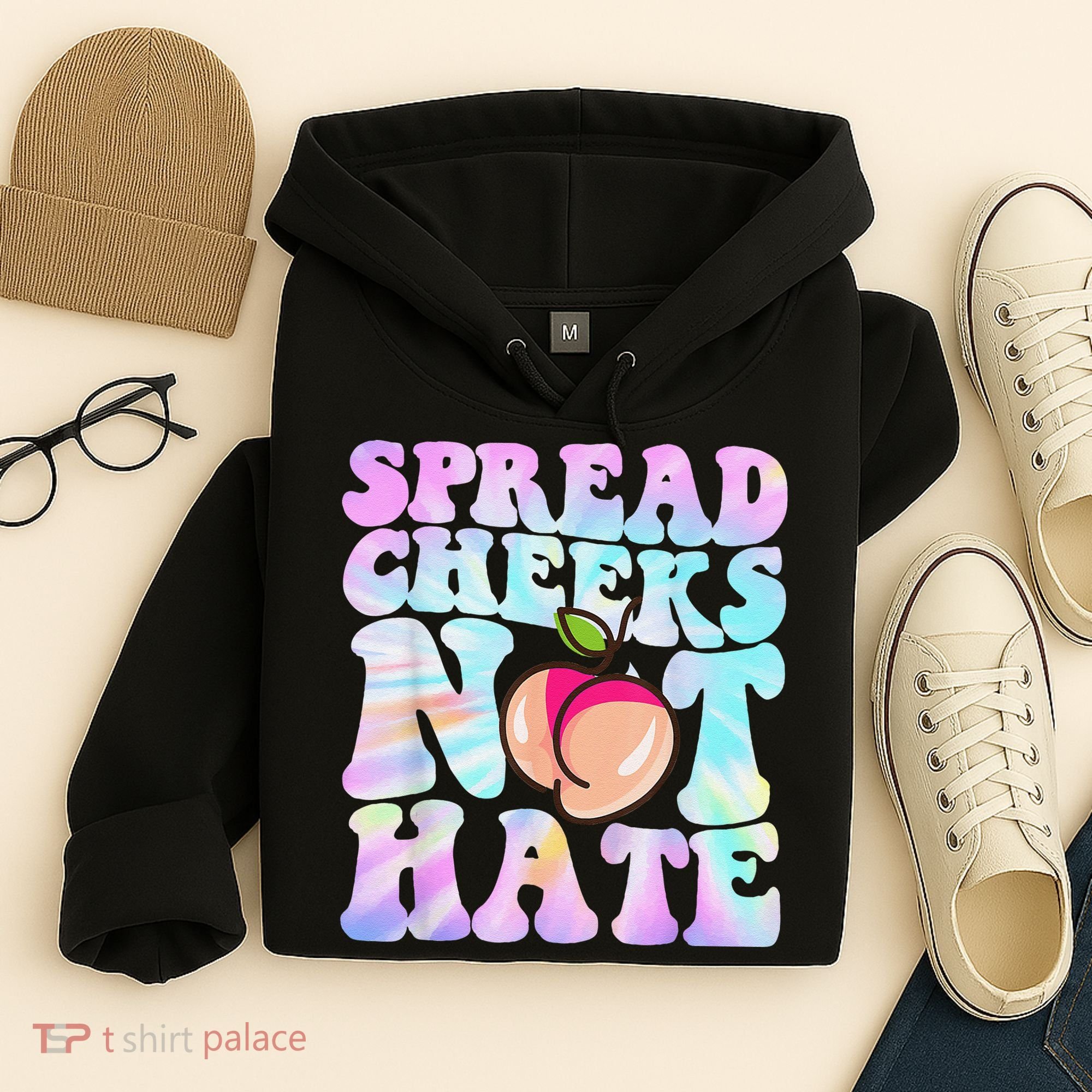 Spread Cheeks Not Hate Fitness Workout Funny Gym Hoodie