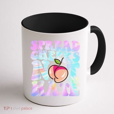 Spread Cheeks Not Hate Fitness Workout Funny Gym Coffee Mug back