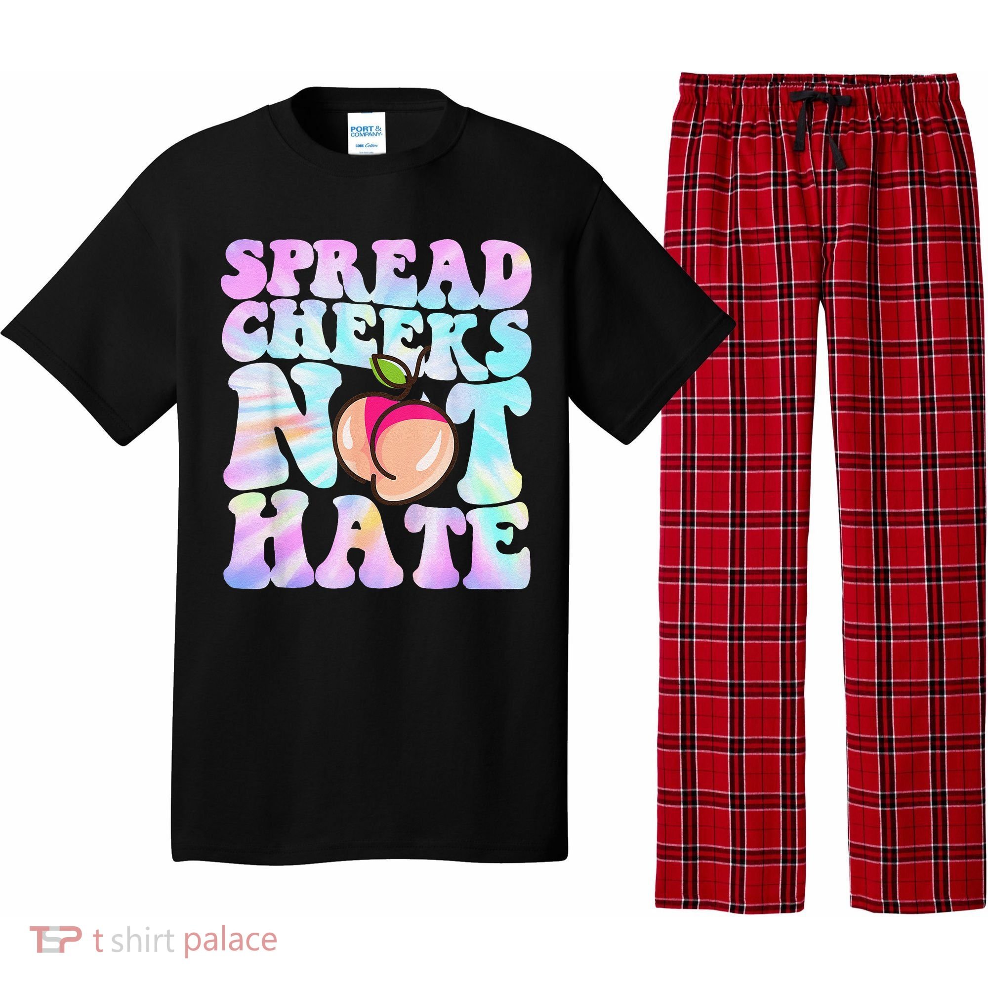 Spread Cheeks Not Hate Fitness Workout Funny Gym Pajama Set