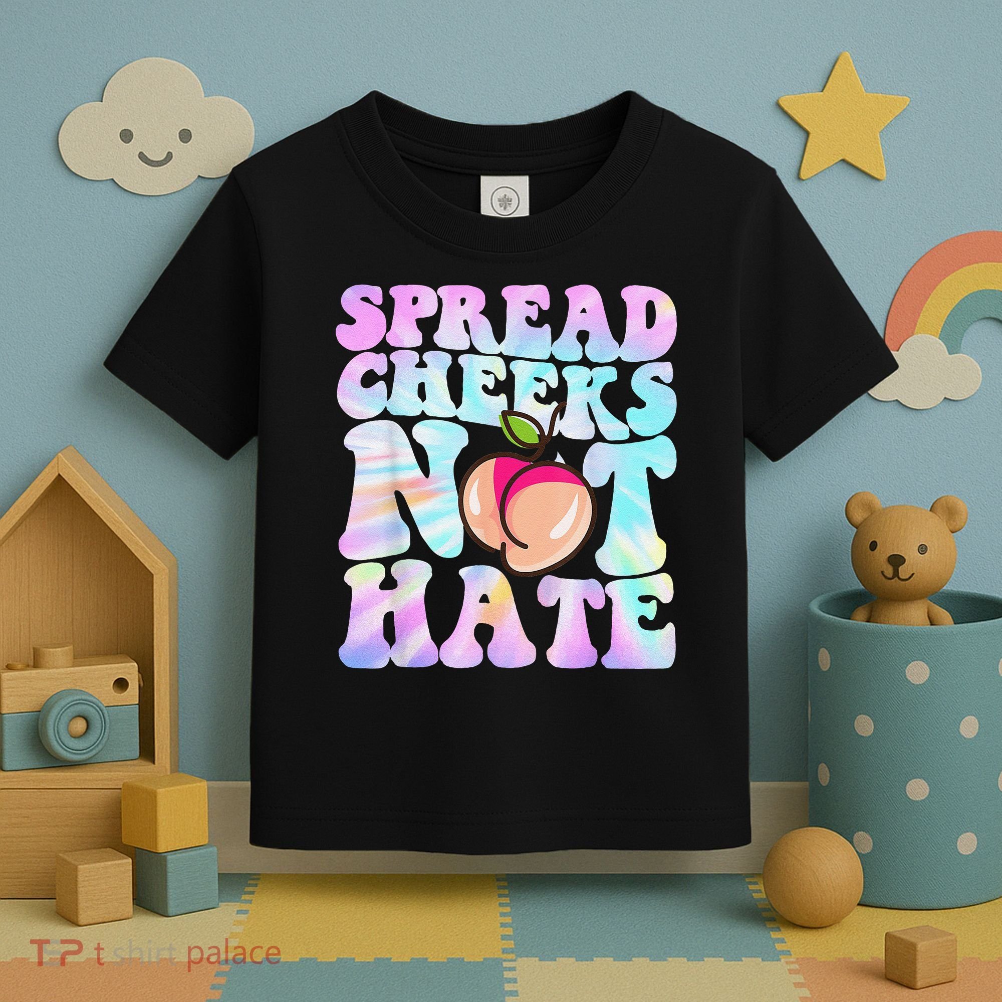 Spread Cheeks Not Hate Fitness Workout Funny Gym Toddler T-Shirt