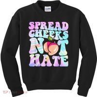 Spread Cheeks Not Hate Fitness Workout Funny Gym Kids Sweatshirt thumb 0