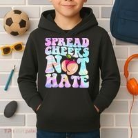 Spread Cheeks Not Hate Fitness Workout Funny Gym Kids Hoodie thumb 2