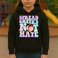 Spread Cheeks Not Hate Fitness Workout Funny Gym Kids Hoodie thumb 3
