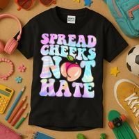 Spread Cheeks Not Hate Fitness Workout Funny Gym Kids T-Shirt thumb 3