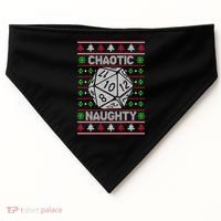 Santa Chaotic Naughty Christmas D20 Ugly Tabletop Sweater Great Gift USA-Made Doggie Bandana thumb 0