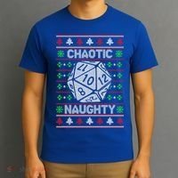 Santa Chaotic Naughty Christmas D20 Ugly Tabletop Sweater Great Gift T-Shirt thumb 3