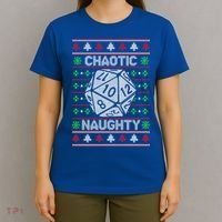 Santa Chaotic Naughty Christmas D20 Ugly Tabletop Sweater Great Gift T-Shirt thumb 4