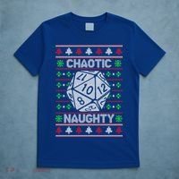 Santa Chaotic Naughty Christmas D20 Ugly Tabletop Sweater Great Gift T-Shirt thumb 5
