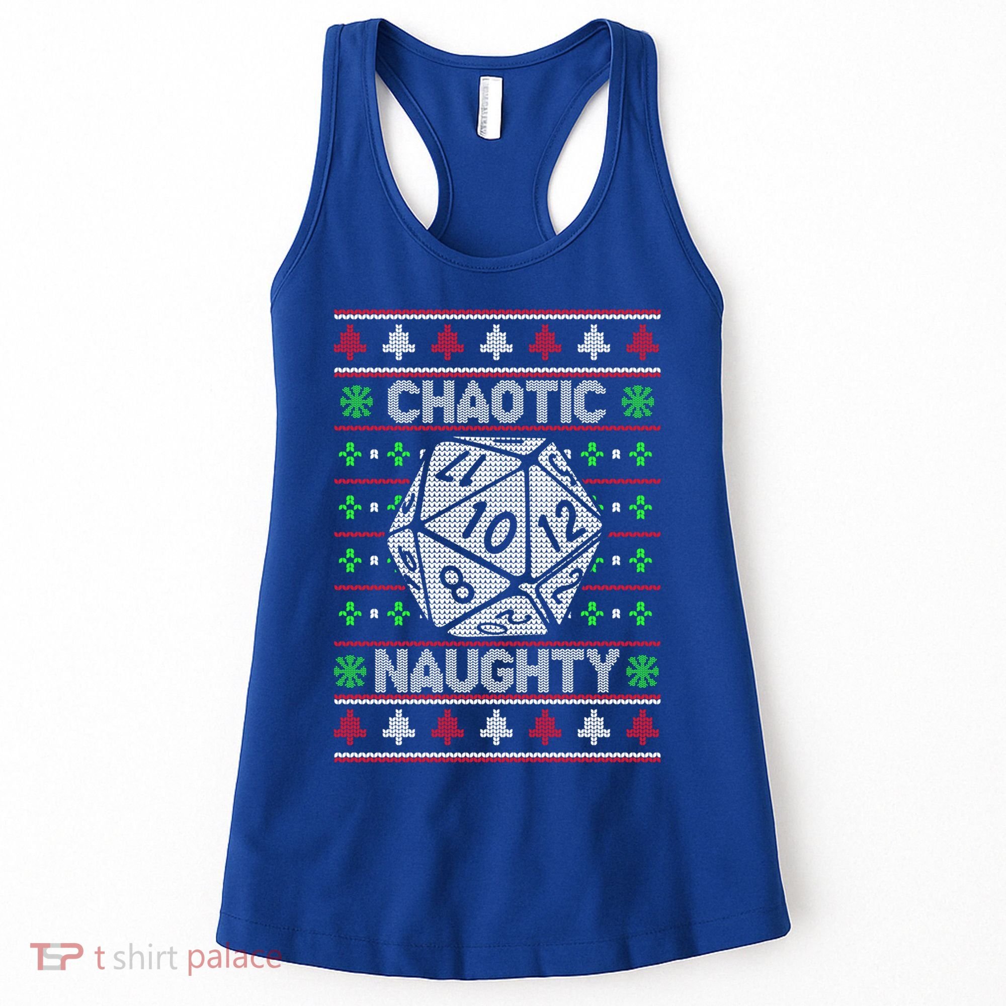 Santa Chaotic Naughty Christmas D20 Ugly Tabletop Sweater Great Gift Women's Tank Top