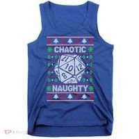 Santa Chaotic Naughty Christmas D20 Ugly Tabletop Sweater Great Gift Tank Top thumb 0