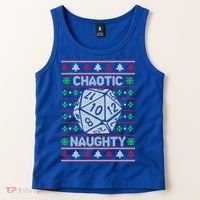 Santa Chaotic Naughty Christmas D20 Ugly Tabletop Sweater Great Gift Tank Top thumb 2