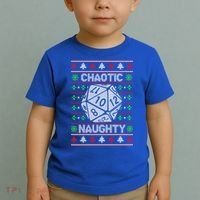 Santa Chaotic Naughty Christmas D20 Ugly Tabletop Sweater Great Gift Toddler T-Shirt thumb 2