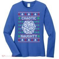 Santa Chaotic Naughty Christmas D20 Ugly Tabletop Sweater Great Gift Women's Long Sleeve Shirt thumb 0