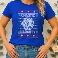 Santa Chaotic Naughty Christmas D20 Ugly Tabletop Sweater Great Gift Women's T-Shirt thumb 2