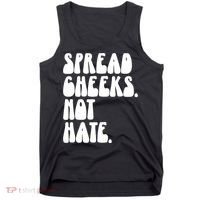 Spread Cheeks Not Hate Funny Gym Fitness And Workout Tank Top thumb 0