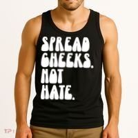 Spread Cheeks Not Hate Funny Gym Fitness And Workout Tank Top thumb 3