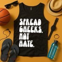 Spread Cheeks Not Hate Funny Gym Fitness And Workout Tank Top thumb 4