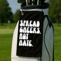 Spread Cheeks Not Hate Funny Gym Fitness And Workout Golf Towel thumb 2