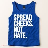 Spread Cheeks Not Hate Funny Gym Fitness And Workout Tank Top thumb 2