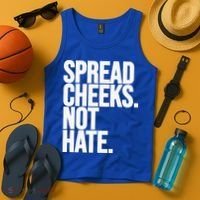 Spread Cheeks Not Hate Funny Gym Fitness And Workout Tank Top thumb 4