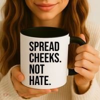 Spread Cheeks Not Hate Funny Gym Fitness And Workout Coffee Mug thumb 3