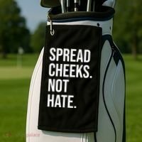 Spread Cheeks Not Hate Funny Gym Fitness And Workout Golf Towel thumb 2