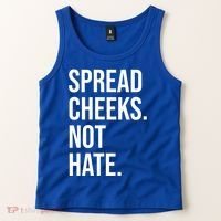 Spread Cheeks Not Hate Funny Gym Fitness And Workout Tank Top thumb 2