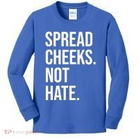 Spread Cheeks Not Hate Funny Gym Fitness And Workout Kids Long Sleeve Shirt thumb 0