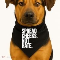 Spread Cheeks Not Hate Funny Gym Fitness And Workout USA-Made Doggie Bandana thumb 1