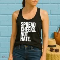 Spread Cheeks Not Hate Funny Gym Fitness And Workout Women's Tank Top thumb 2