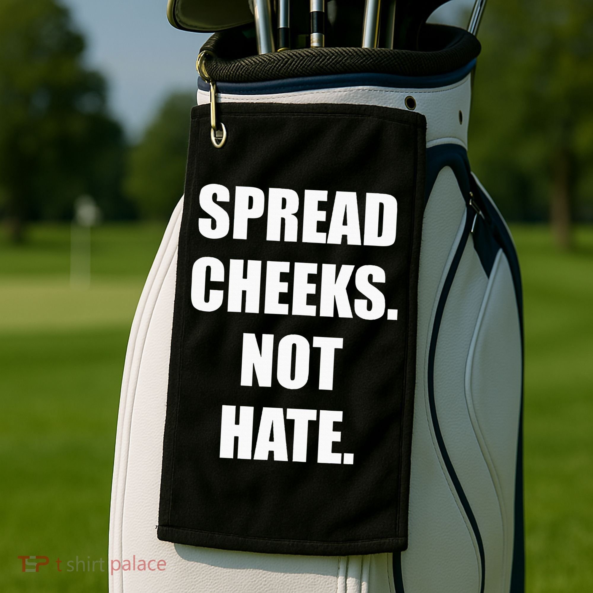 Spread Cheeks Not Hate Golf Towel
