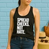 Spread Cheeks Not Hate Funny Gym Fitness And Workout Women's Tank Top thumb 2