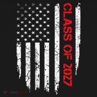 Senior Class Of 2027 Graduation Patriotic American Flag Long Sleeve Shirt thumb 2