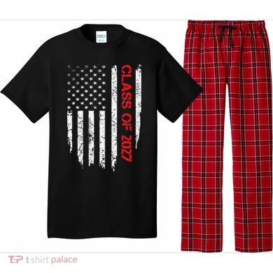 Senior Class Of 2027 Graduation Patriotic American Flag Pajama Set