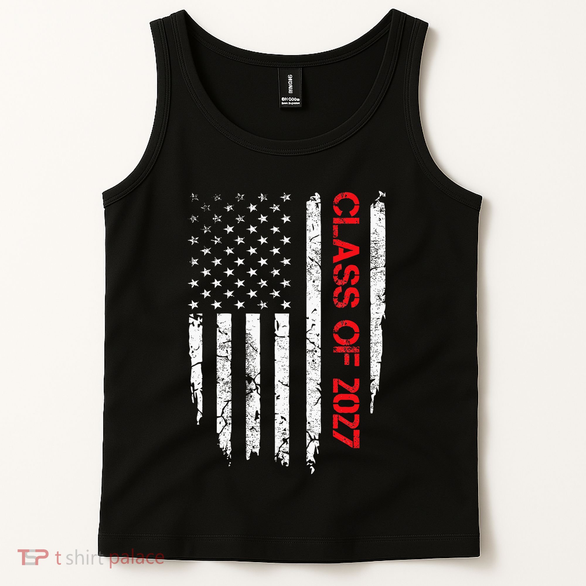 Senior Class Of 2027 Graduation Patriotic American Flag Tank Top
