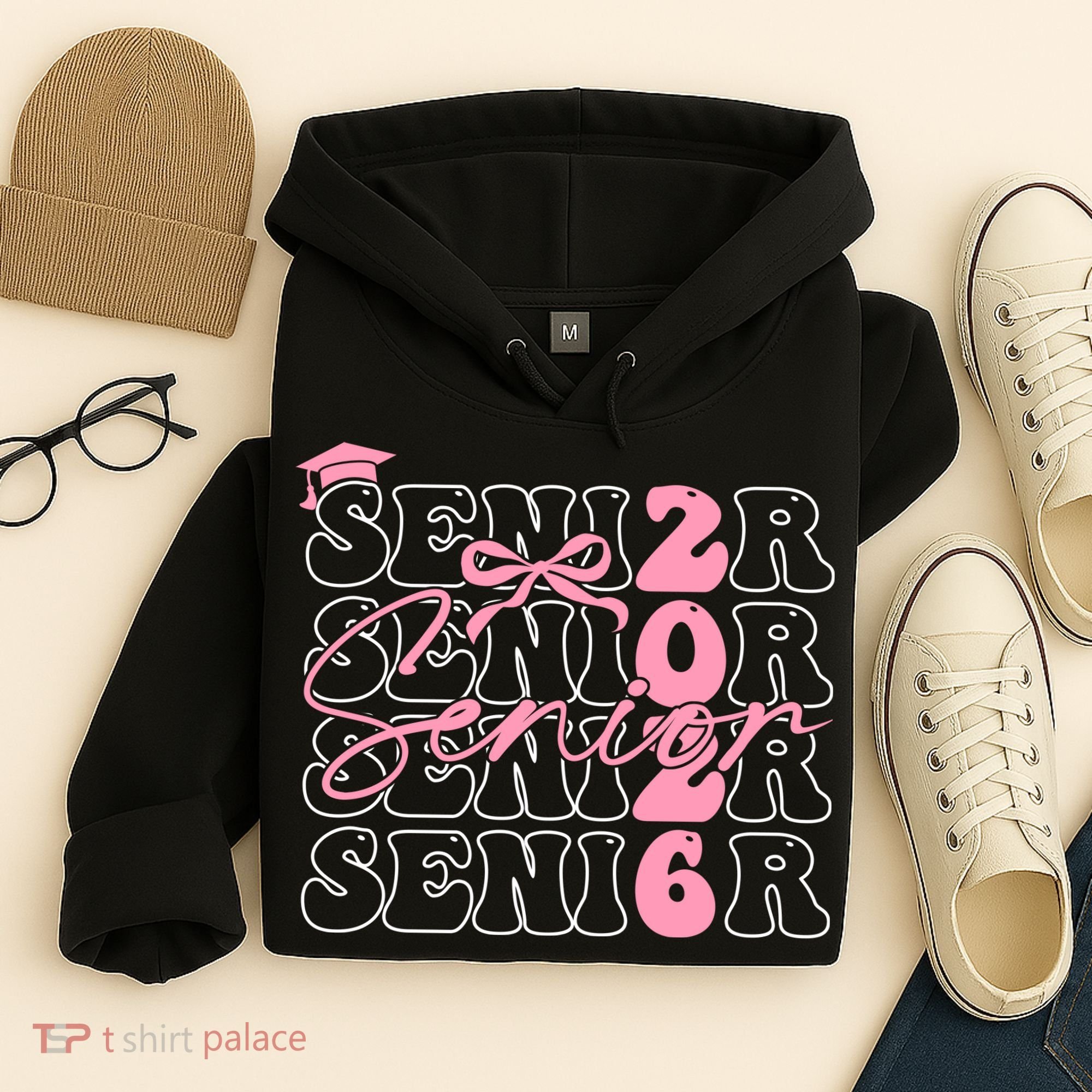 Senior Class Of 2026 Coquette Bow Graduation 26  Hoodie