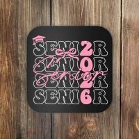 Senior Class Of 2026 Coquette Bow Graduation 26  Coaster thumb 0
