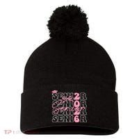 Senior Class Of 2026 Coquette Bow Graduation 26  Pom Pom 12in Knit Beanie thumb 0