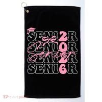 Senior Class Of 2026 Coquette Bow Graduation 26  Golf Towel thumb 0