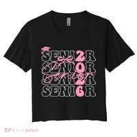 Senior Class Of 2026 Coquette Bow Graduation 26  Women's Crop Top Tee thumb 0