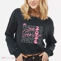 Senior Class Of 2026 Coquette Bow Graduation 26  Cropped Pullover Crew thumb 2