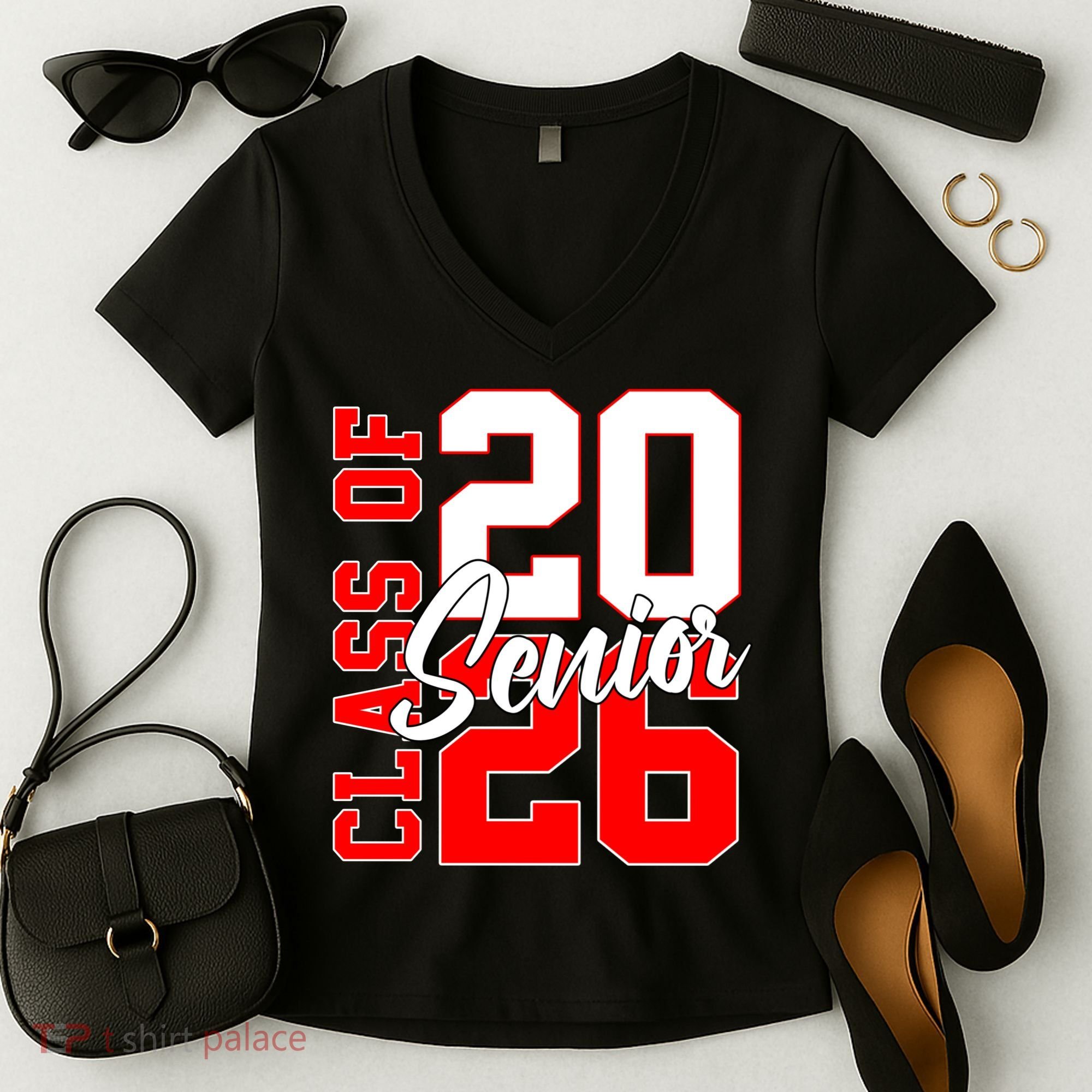 Senior Class Of 2026 Seniors School Graduation Women's V-Neck T-Shirt