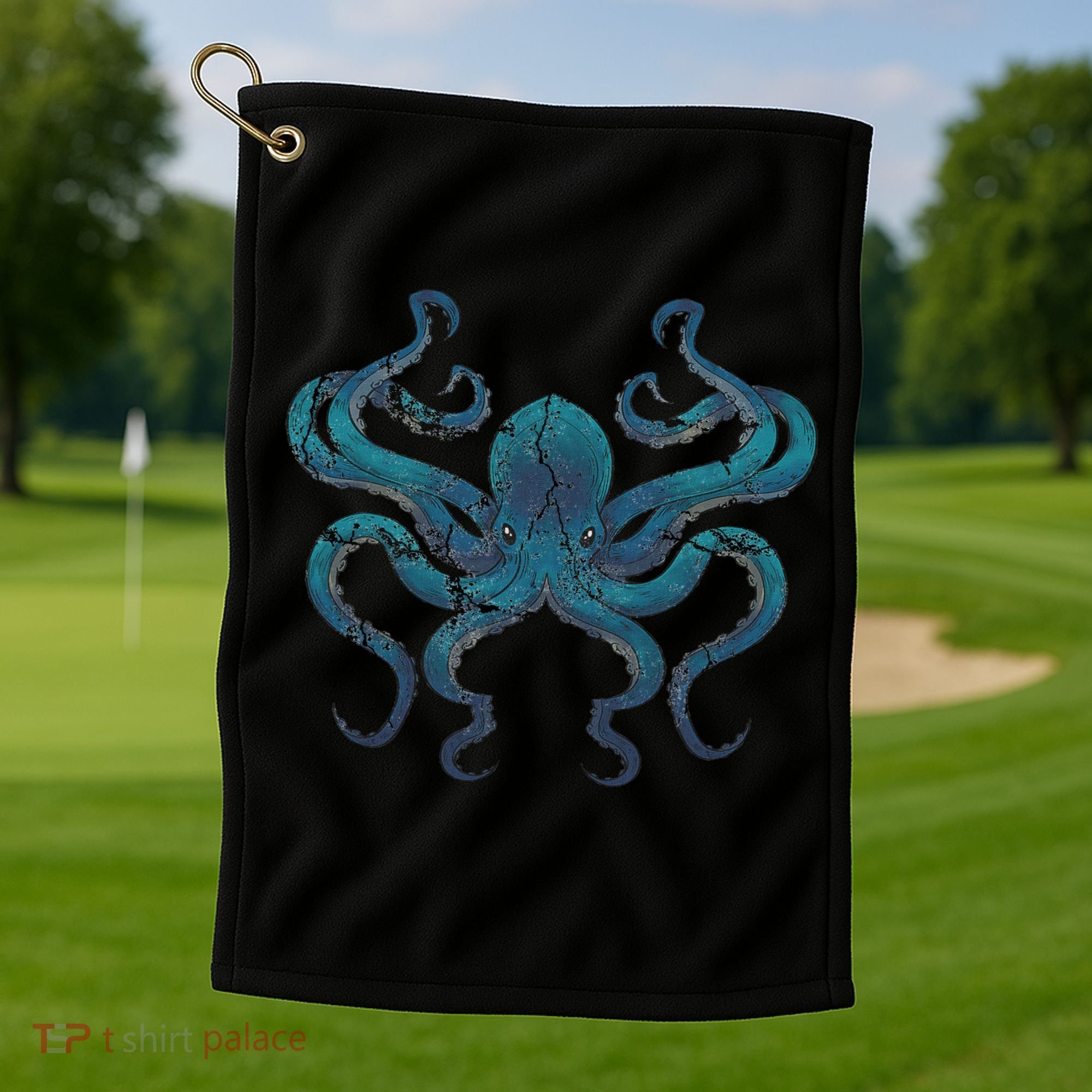 Sea Creature Octopus Aquarium Diving Gift Octopus Golf Towel