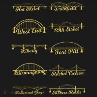 Steel City Of Pittsburgh Bridges 412 Black And Yellow Pgh T-Shirt thumb 7