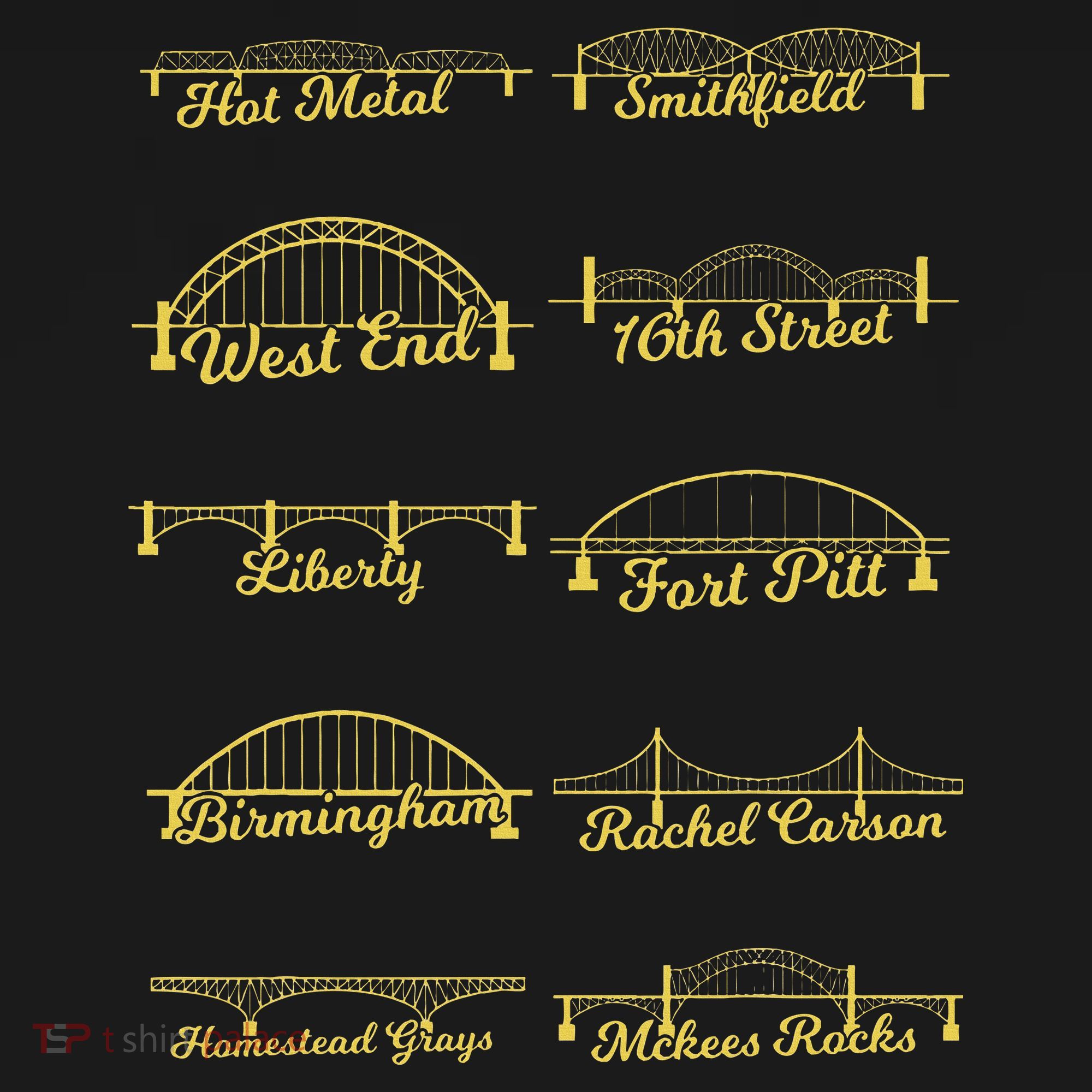 Steel City Of Pittsburgh Bridges 412 Black And Yellow Pgh Tank Top